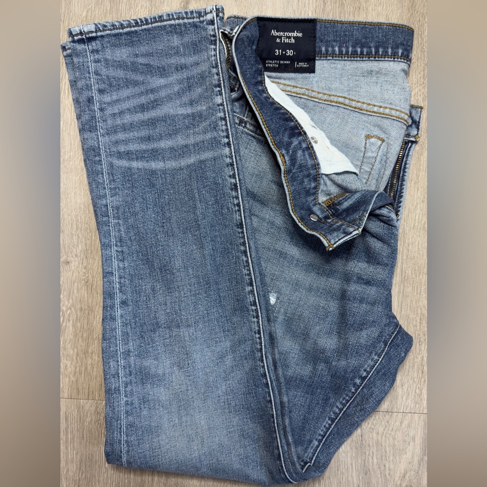Abercrombie & Fitch Distressed Blue Jeans - Picture 2 of 3